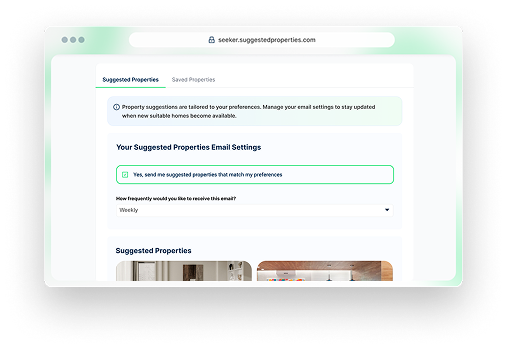 Get suggestions and save your favourite properties — Seeker Profile preview