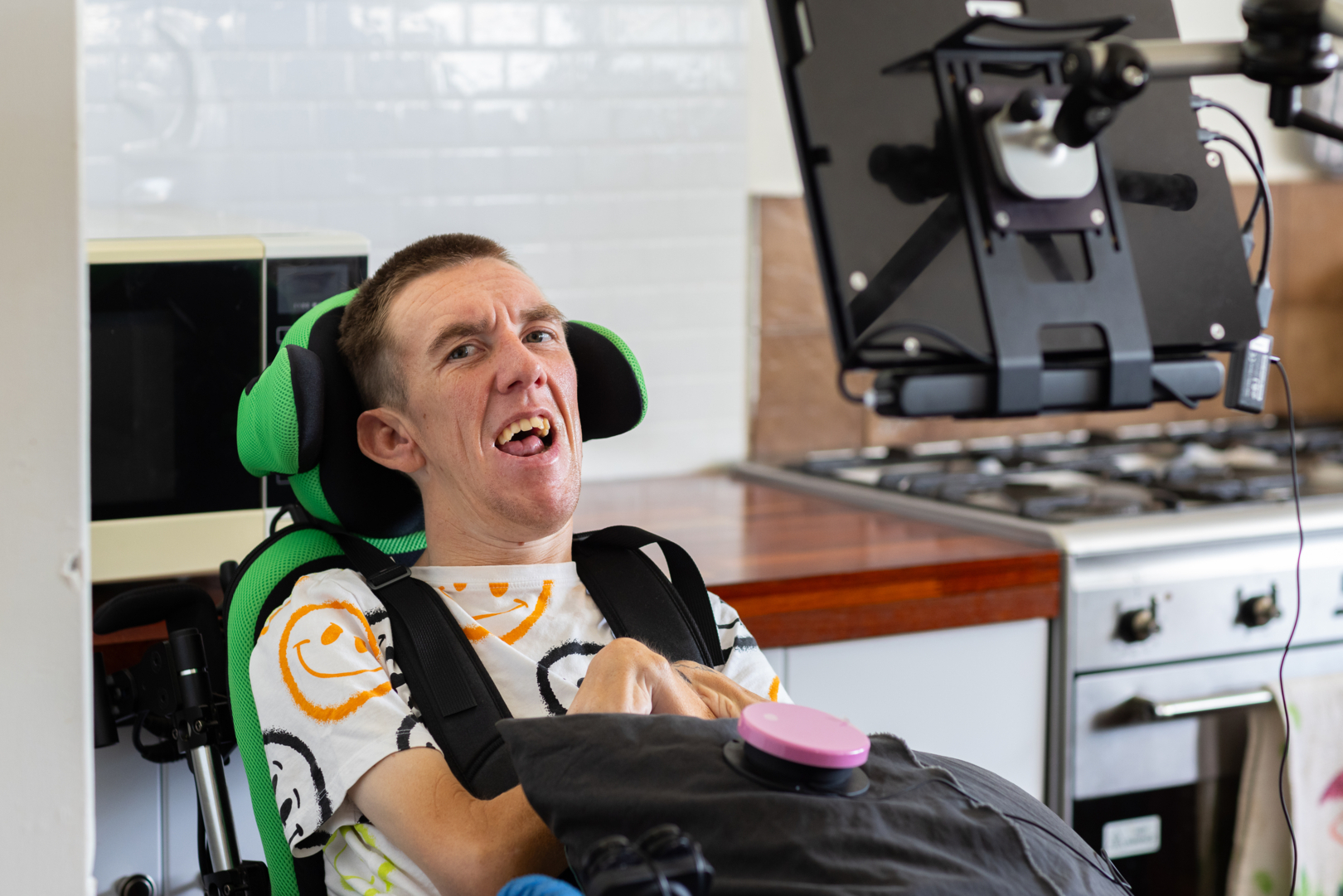 Occupational therapist assessing home accessibility with an NDIS participant